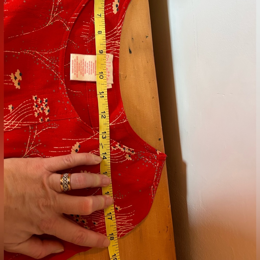 Red Dropped-Waist Short Collette Dress - Picture 8 of 13